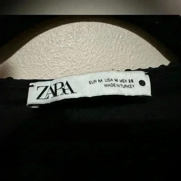Zara Black Combination Lace Mini Dress - Size M - Picture 4 of 6
